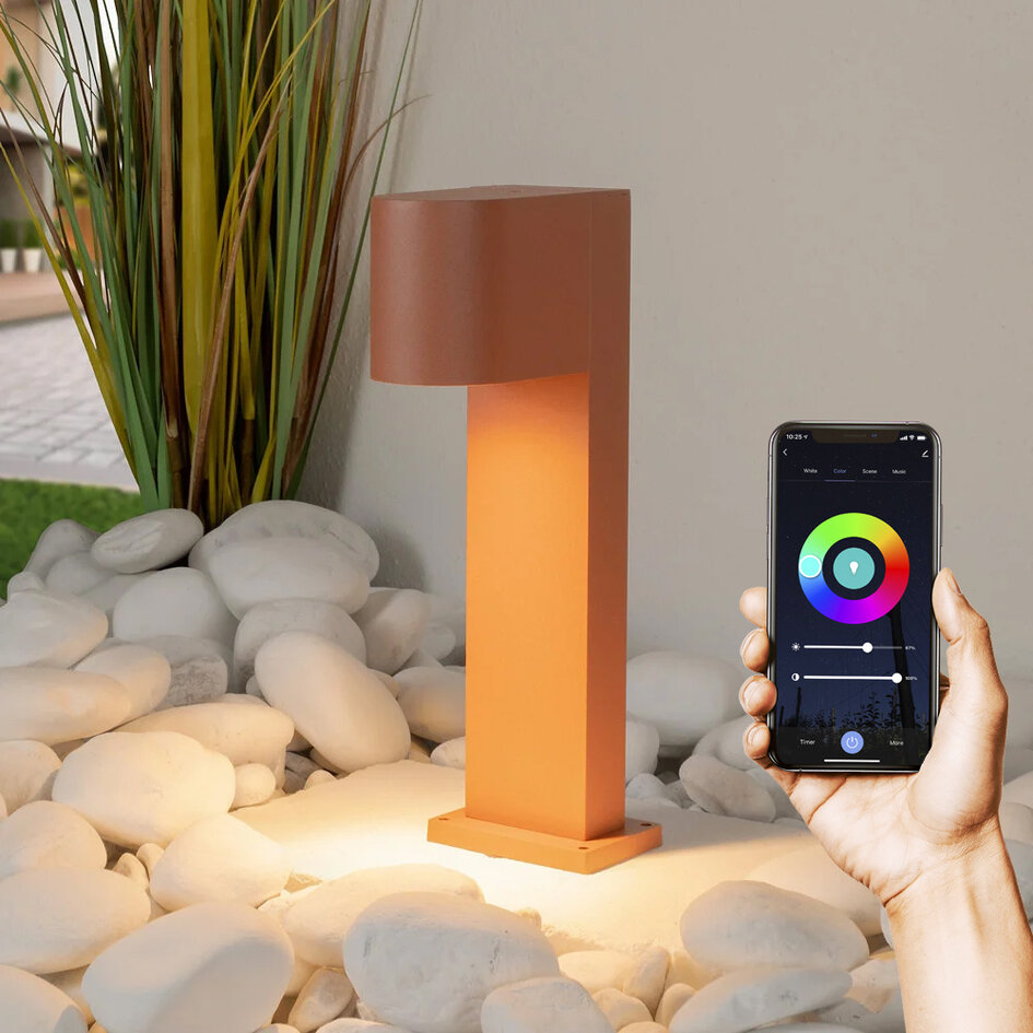 Lampe à socle intelligente brun rouille 30 cm (Philips Hue alternative) - Simone