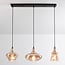 Suspension Maracas 3 lumières - noir et verre ambré