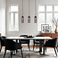 Retro hanglamp zwart met geribbeld rookglas, 3-lichts - Giove
