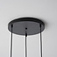 Lampe suspendue design Fajah noir avec verre nacré de forme organique, 3 lumières