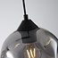 Lampe suspendue à 3 lumières Fayen noir avec verre fumé ondulé