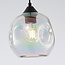 Suspension Fayen 3 lumières - noir et verre nacré