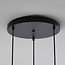 Design hanglamp zwart met 3D golvend amber glas, 3-lichts - Eflin
