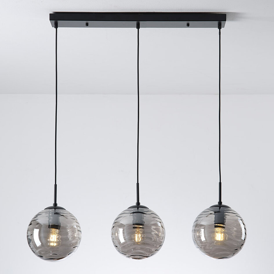 3-lichts hanglamp Carice - smoke glas