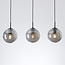 Suspension Carice 3 lumières - noir et verre fumé