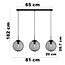 3-lichts hanglamp Carice - smoke glas