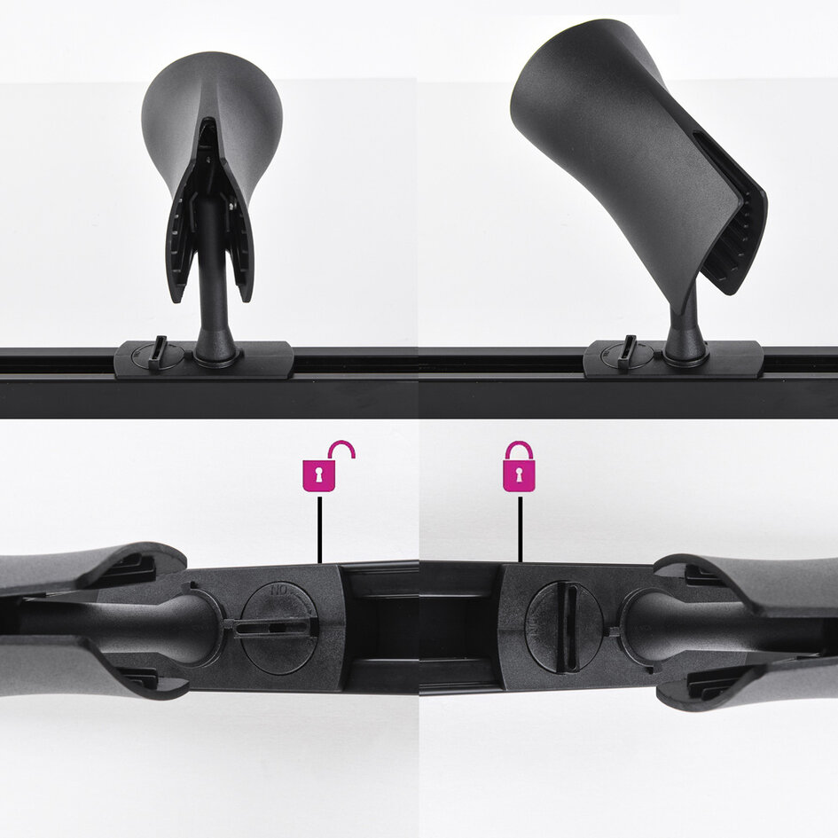 Système de rail moderne monophasé de 1,5 mètre avec spots Lola - noir