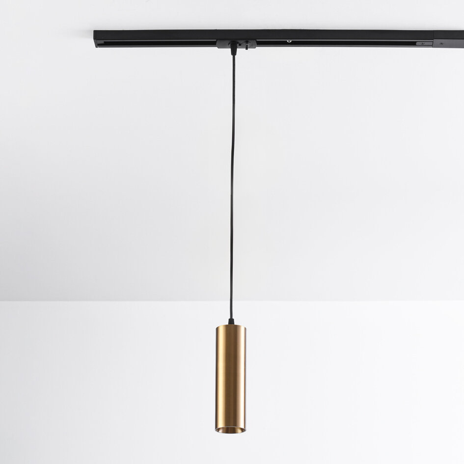 1-fase rail tube hanglamp Simon - goud