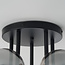 Eigentijdse plafondlamp Amora zwart met smoke glas, 5-lichts