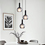 Suspension moderne en verre mat gris, 3 lumières - Brinati