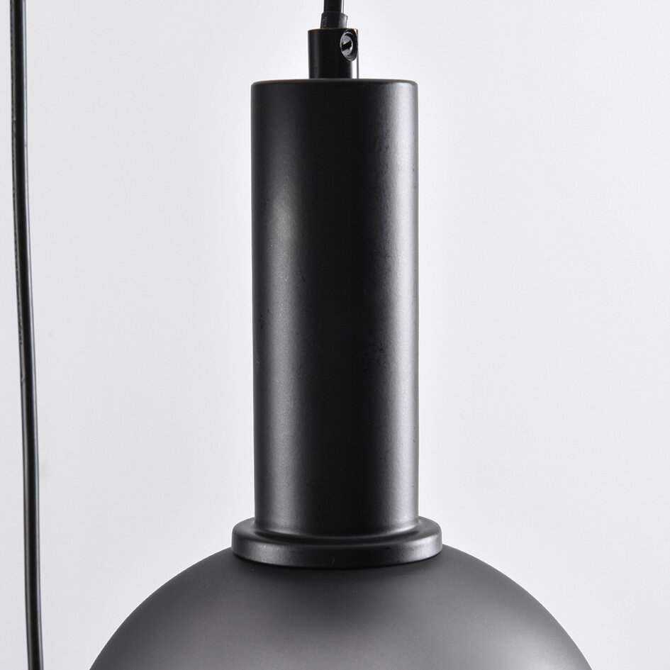 Suspension moderne en verre mat gris, 3 lumières - Brinati