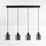 Moderne hanglamp zwart met smoke glas, 4-lichts - Palaio
