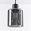 Moderne hanglamp zwart met smoke glas, 4-lichts - Palaio