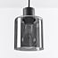 Suspension Palaio 4 lumières - noir et verre fumé