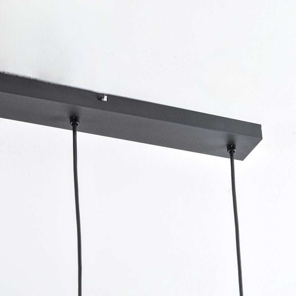 Suspension Palaio 4 lumières - noir et verre fumé