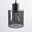 Suspension design Pella, 4 lumières - noir avec verre fumé