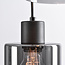 Suspension design Pella, 4 lumières - noir avec verre fumé