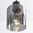 Suspension design Pella, 4 lumières - noir avec verre fumé