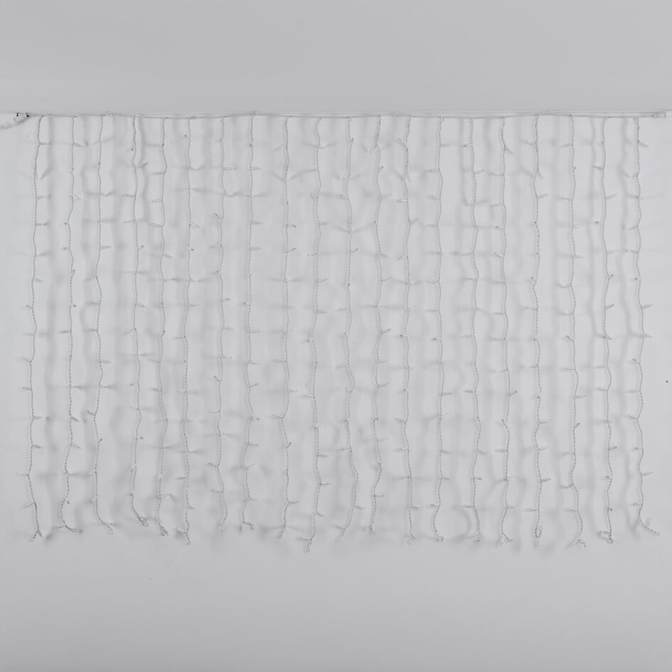 Rideau lumineux reliable blanc | à partir de 2 mètres | 300 LEDs | 2200K extra blanc chaud avec scintillement | caoutchouc