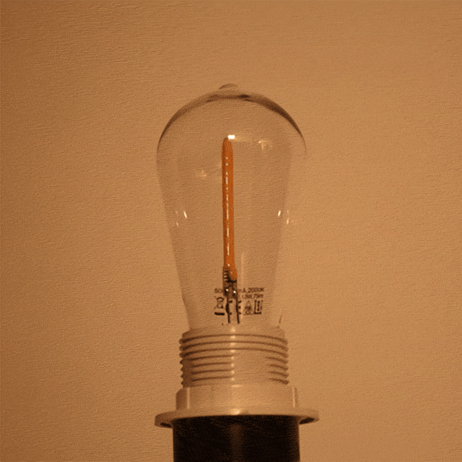 E27 LED lamp met vallend lichteffect van 1,5W, 2000K