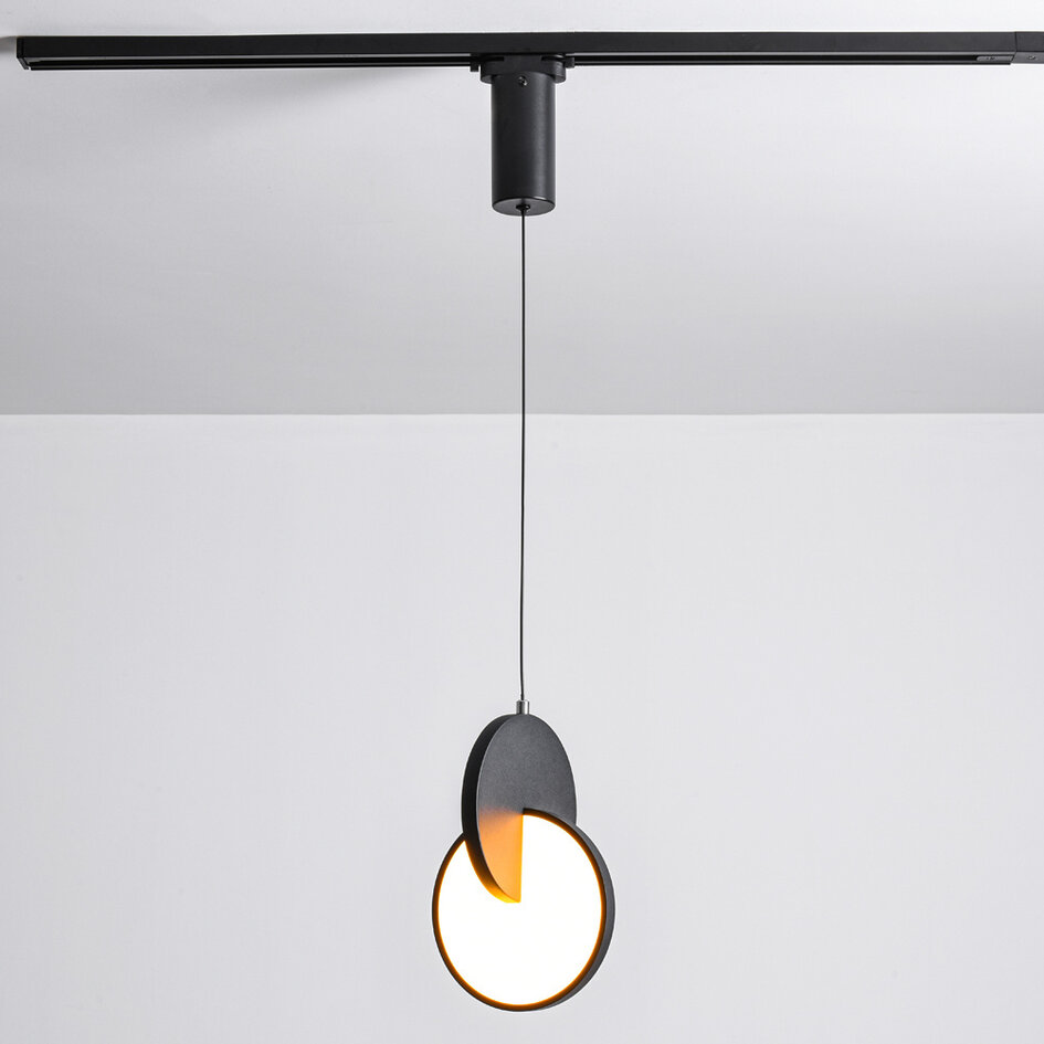 Spot sur rail 7W monophasé Omri avec LEDs dimmables - noir