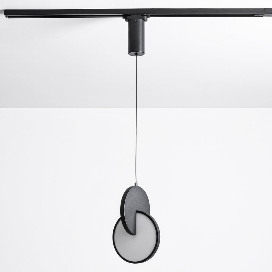 Spot sur rail 7W monophasé Omri avec LEDs dimmables - noir