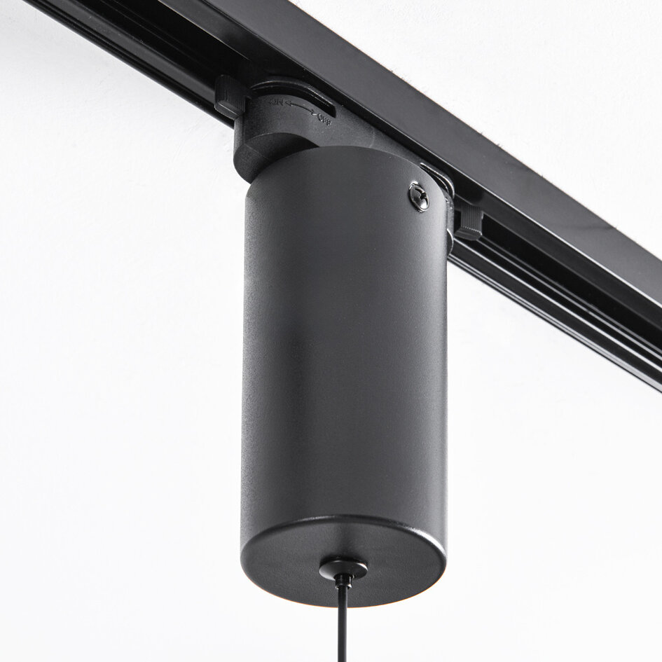 Spot sur rail monophasé Omri 7 W à LED dimmable, noir