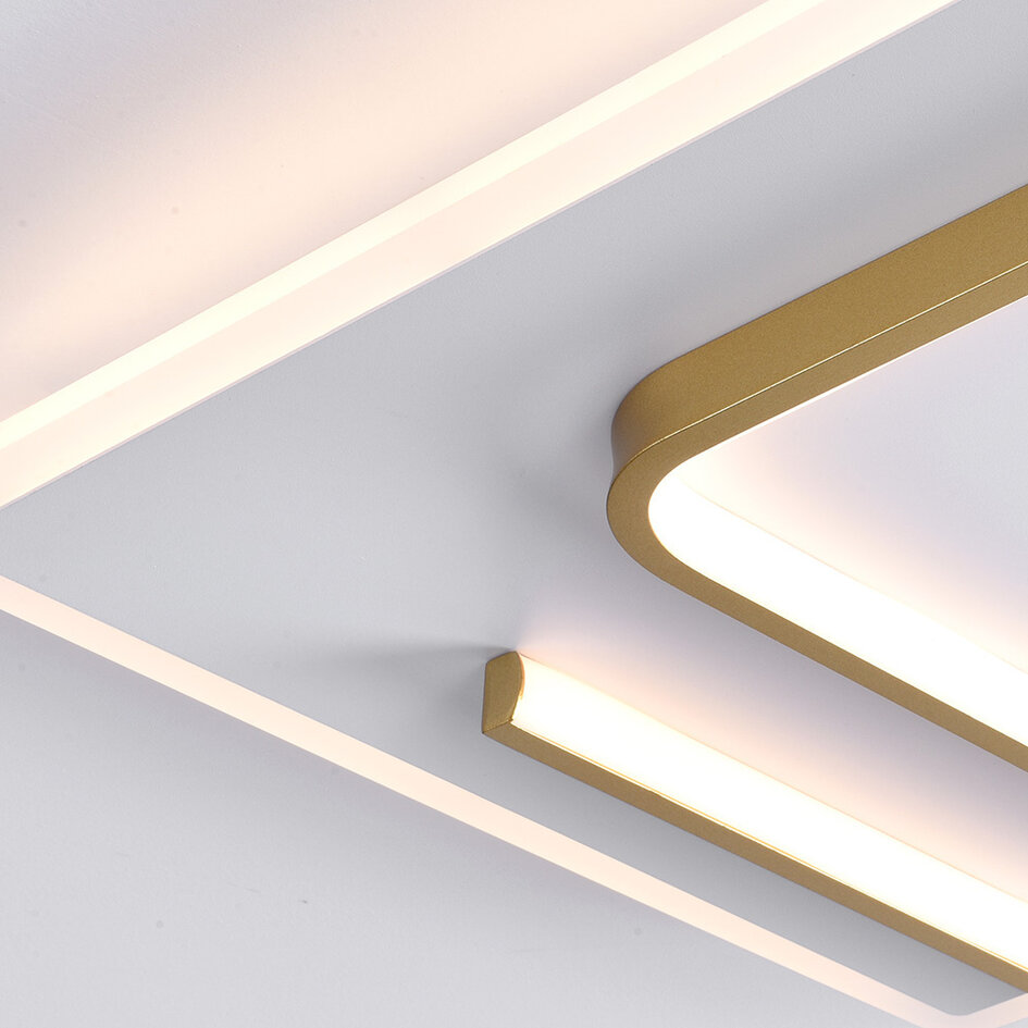 Plafonnier design 2-lumières Rune avec LEDs dimmables - carré