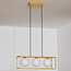 Lampe suspendue avec cadre carré doré et verre blanc laiteux, 3 lumières - Gabia