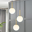 3-lichts hanglamp Addy goud met melkwit glas