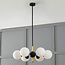 Suspension Callie 6 lumières - noir et verre opalin