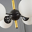 Suspension Callie 6 lumières - noir et verre opalin