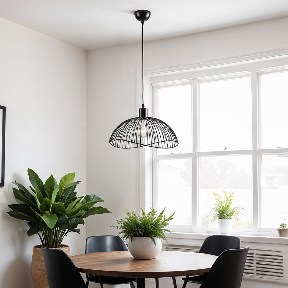 Minimalistische hanglamp van zwart metaal - Ravi