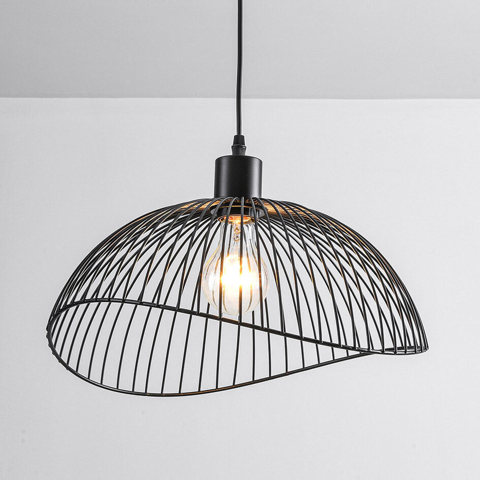 Lampe suspendue minimaliste en métal noir - Ravi