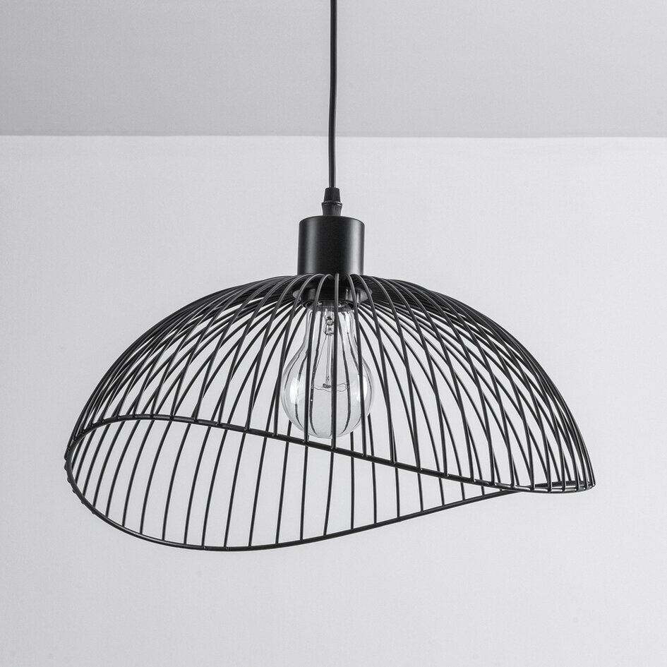Minimalistische hanglamp van zwart metaal - Ravi