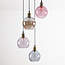 Suspension 4 lumières avec verre coloré - Liya