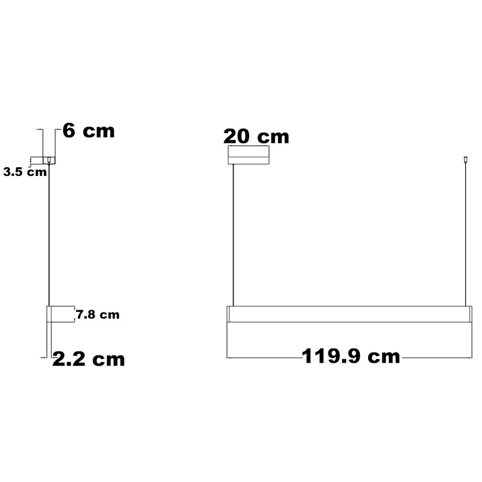 Minimalistische hanglamp met aanpasbare lichtsterkte, Abby - zwart