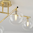 4-lichts plafondlamp Nymo - goud met transparant glas