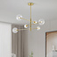 Plafondlamp Sest goud met transparant glas, 6-lichts