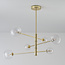 Plafondlamp Sest goud met transparant glas, 6-lichts