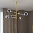 Plafonnier doré avec verre fumé, 6 lumières - Sest