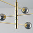Plafonnier doré avec verre fumé, 6 lumières - Sest