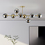 Plafonnier design doré avec boules en verre fumé - Osem
