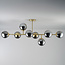 Plafonnier design doré avec boules en verre fumé - Osem