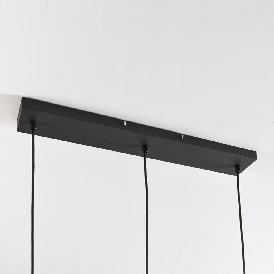 Suspension Lovi 3 lumières - noir, verre fumé gris et effet miroir