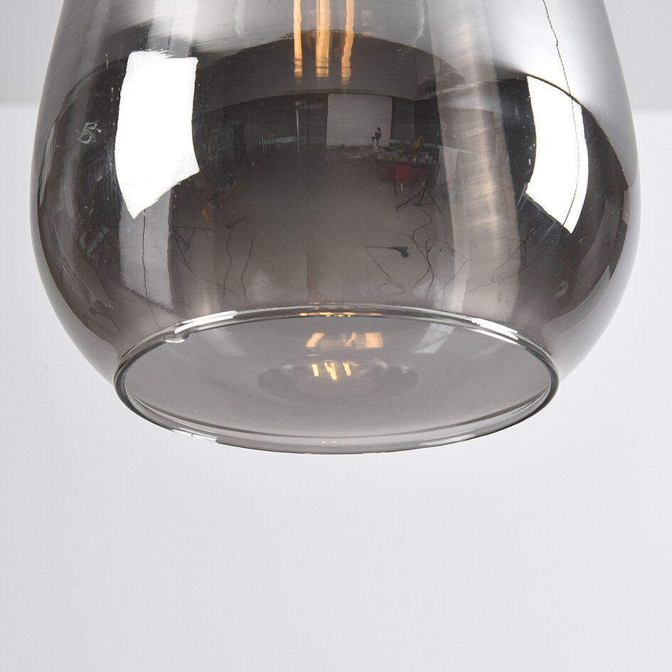 1-fase rail hanglamp met smoke glas met spiegeleffect - Noi