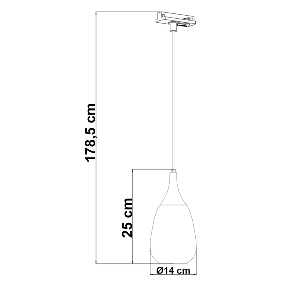1-fase rail hanglamp met smoke glas met spiegeleffect - Noi