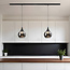 1-fase rail hanglamp met smoke glas en spiegeleffect - Nya
