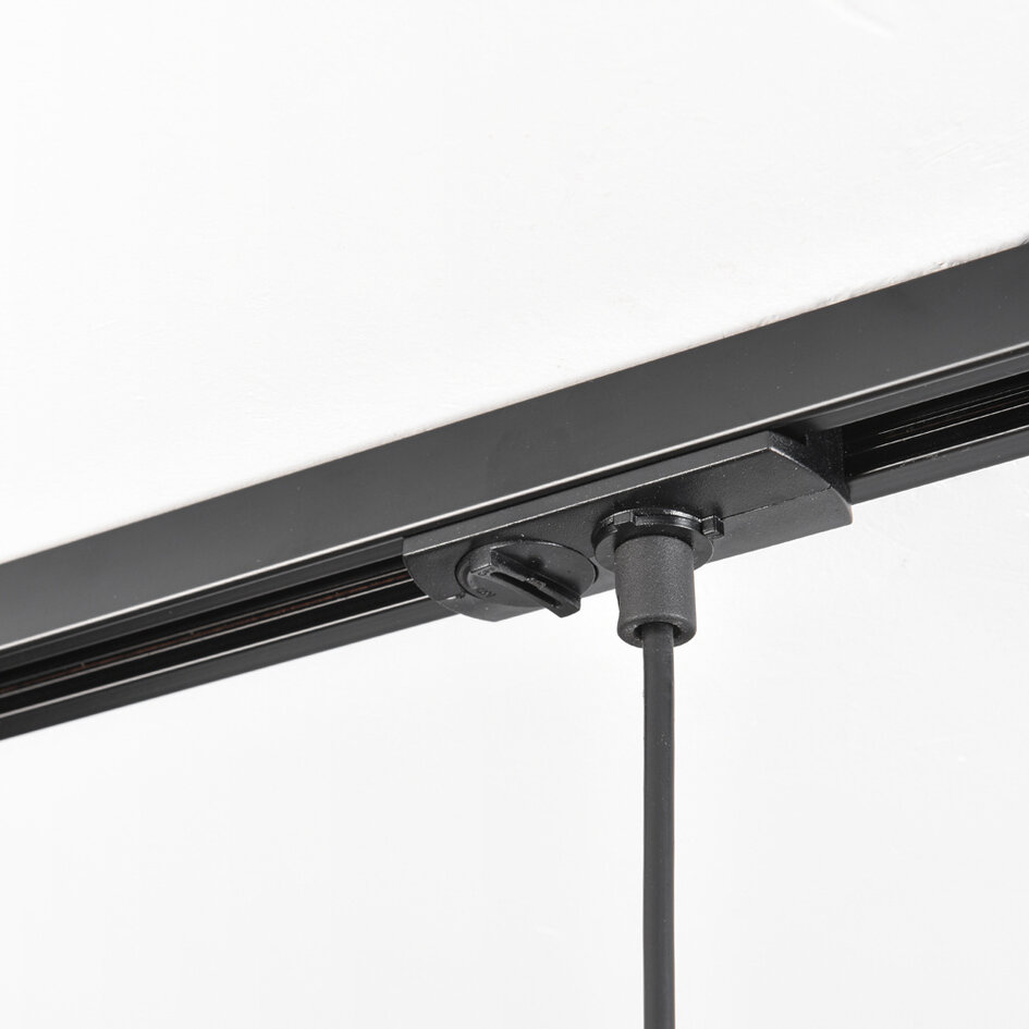 1-fase rail hanglamp met smoke glas en spiegeleffect - Nya