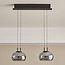 Suspension Katla - noir et verre fumé avec LED à intensité variable sur 3 niveaux